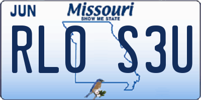 MO license plate RL0S3U