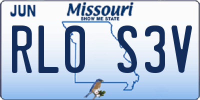 MO license plate RL0S3V
