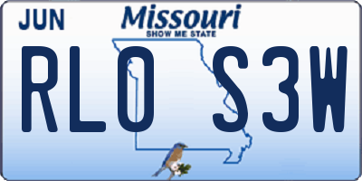 MO license plate RL0S3W