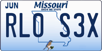MO license plate RL0S3X