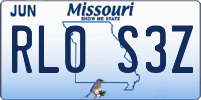 MO license plate RL0S3Z