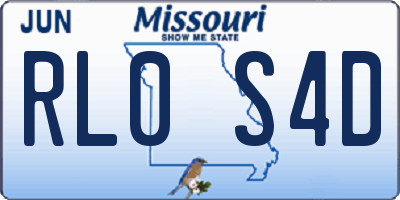 MO license plate RL0S4D