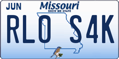 MO license plate RL0S4K