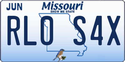 MO license plate RL0S4X