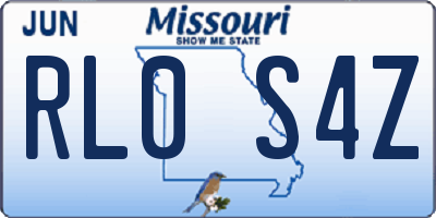 MO license plate RL0S4Z