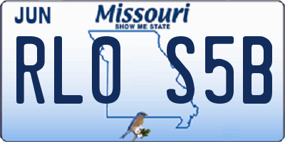 MO license plate RL0S5B