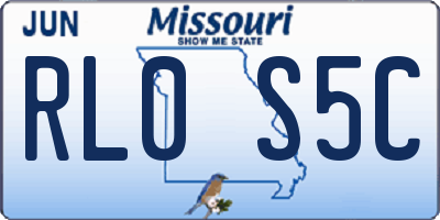 MO license plate RL0S5C