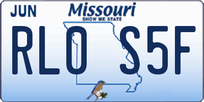 MO license plate RL0S5F