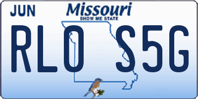 MO license plate RL0S5G
