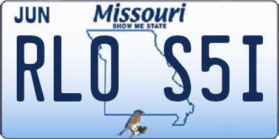 MO license plate RL0S5I
