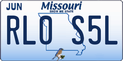 MO license plate RL0S5L