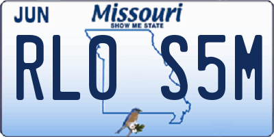 MO license plate RL0S5M