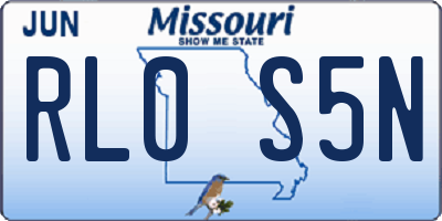 MO license plate RL0S5N
