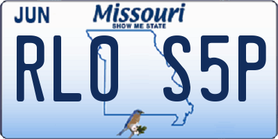 MO license plate RL0S5P