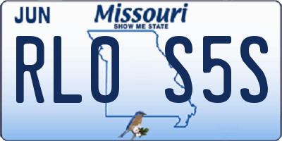 MO license plate RL0S5S