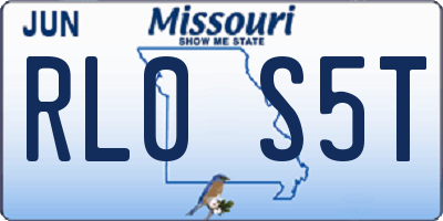 MO license plate RL0S5T