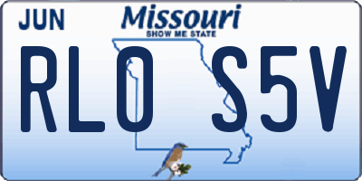 MO license plate RL0S5V