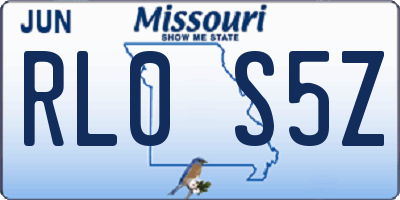 MO license plate RL0S5Z