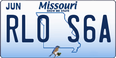 MO license plate RL0S6A