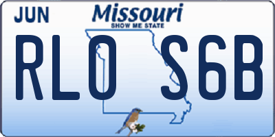 MO license plate RL0S6B