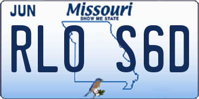 MO license plate RL0S6D