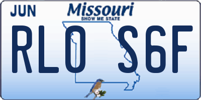 MO license plate RL0S6F