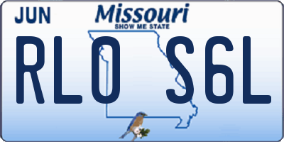 MO license plate RL0S6L
