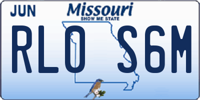 MO license plate RL0S6M