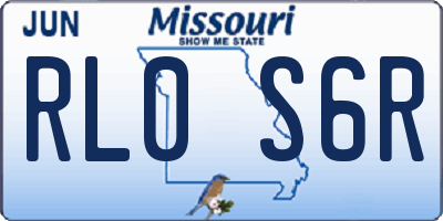 MO license plate RL0S6R