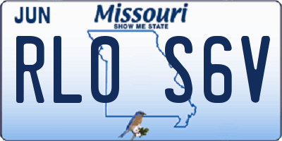 MO license plate RL0S6V