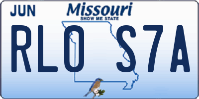 MO license plate RL0S7A