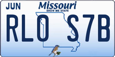 MO license plate RL0S7B
