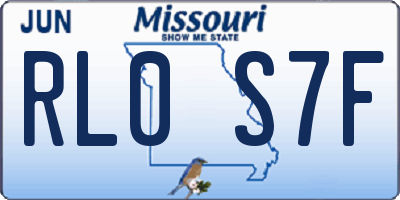 MO license plate RL0S7F