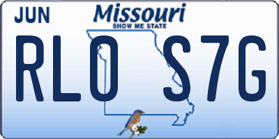 MO license plate RL0S7G