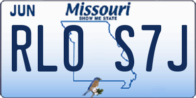 MO license plate RL0S7J