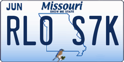 MO license plate RL0S7K