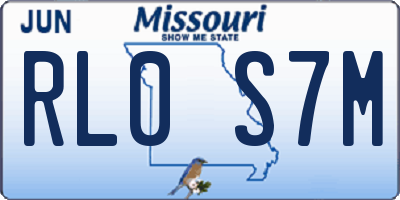 MO license plate RL0S7M