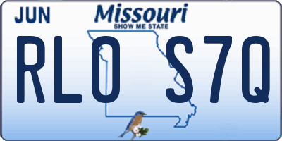 MO license plate RL0S7Q