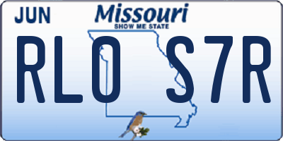 MO license plate RL0S7R
