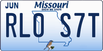 MO license plate RL0S7T