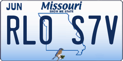 MO license plate RL0S7V