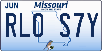MO license plate RL0S7Y