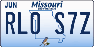 MO license plate RL0S7Z