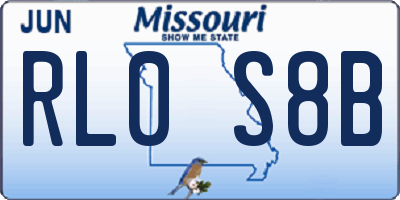 MO license plate RL0S8B