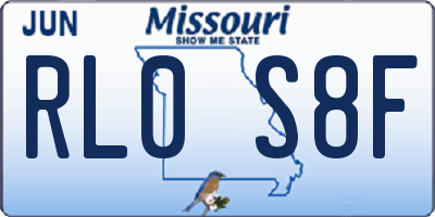 MO license plate RL0S8F