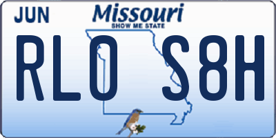 MO license plate RL0S8H