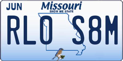 MO license plate RL0S8M