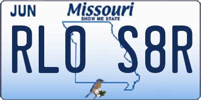 MO license plate RL0S8R