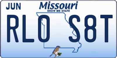 MO license plate RL0S8T