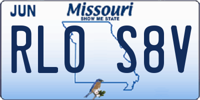 MO license plate RL0S8V